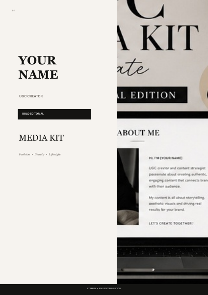 Cover van de UGC Media Kit Bold Editorial.