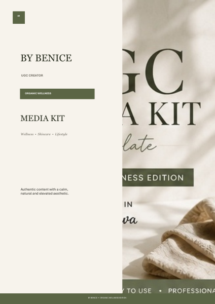 Cover van de UGC Media Kit Organic Wellness.