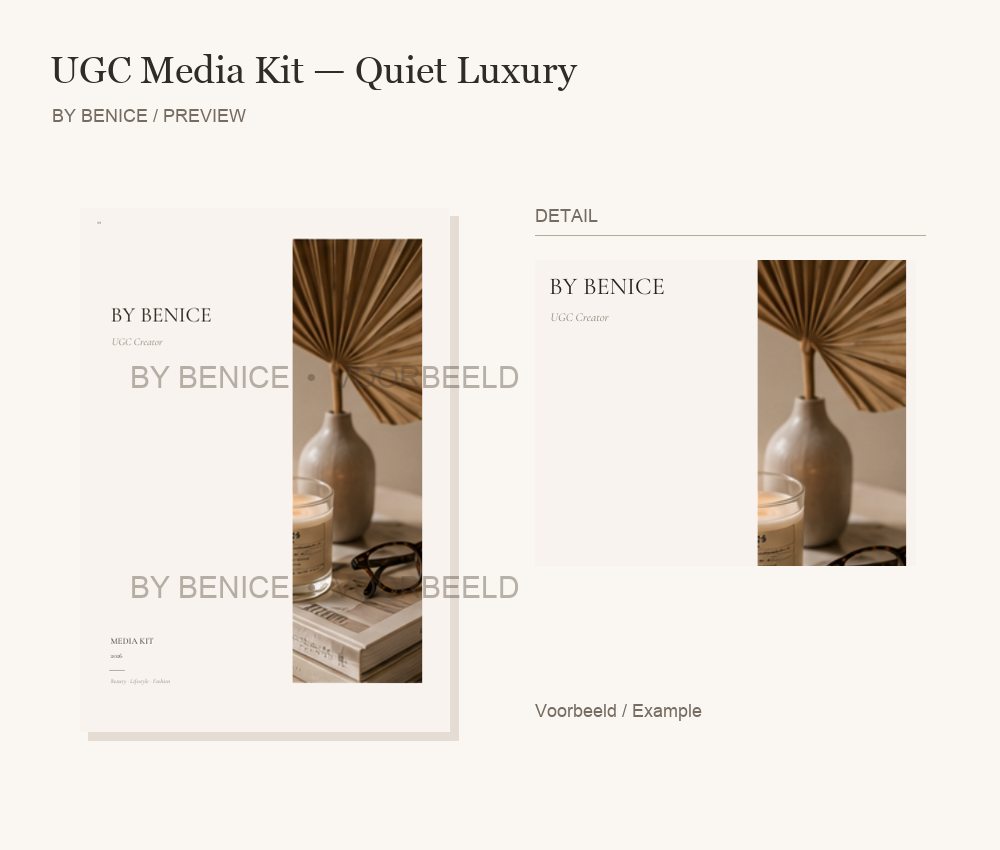 UGC Media Kit — Quiet Luxury