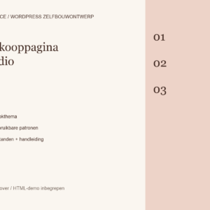 Productcover van Verkooppagina Studio; ontwerpvoorbeeld.